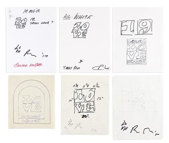 ROBERT INDIANA Collection of 12 drawings relating to LOVE projects.